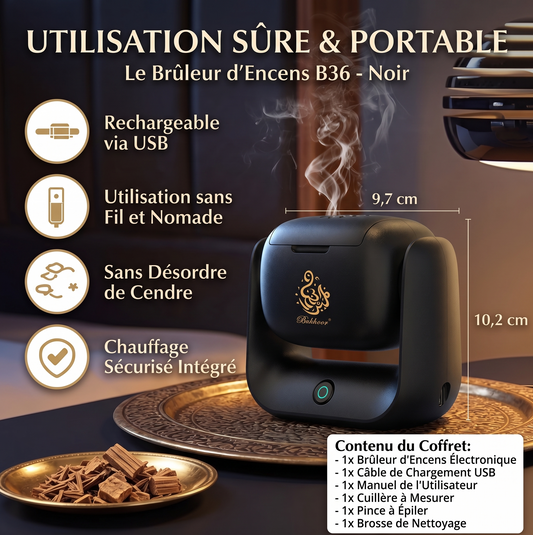 Encensoir Électrique Rechargeable "Sultani" — Diffuseur de Bakhoor Nomade